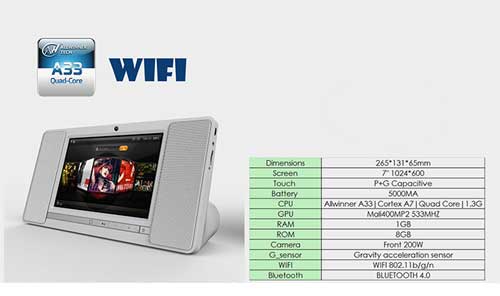 Loa Bluetooth V4.0 Tablet LCD 7 Inch S01