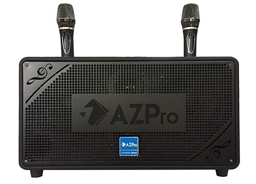 Loa karaoke mini AZpro AZ-328, vỏ gỗ có dây đeo vai