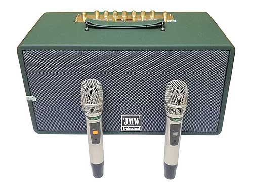 Loa karaoke xách tay JMW 216A, kèm 2 mic UHF