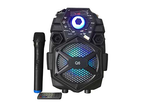 Loa bluetooth karaoke Q6, bass 1.5 tấc, kèm mic không dây