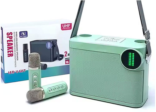 Loa karaoke xách tay Su-Yosd YS-214, 2 mic ko dây