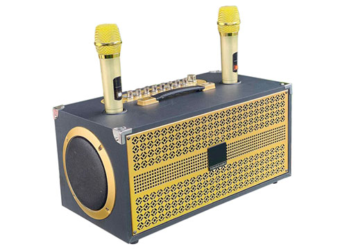 Loa karaoke xách tay V9 Promax, 2 mic ko dây