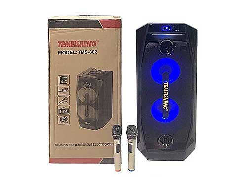 Loa kéo Temeisheng TMS-802, loa karaoke 2 bass, công suất max 300W