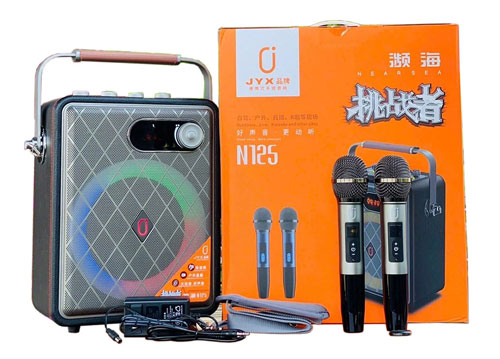 Loa xách tay JYX N125, kèm 2 mic sạc