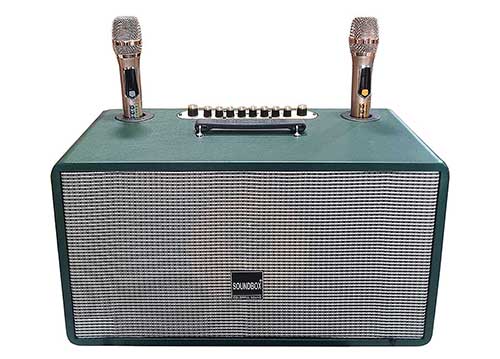 Loa xách tay Soundbox T2501B, kèm 2 mic ko dây