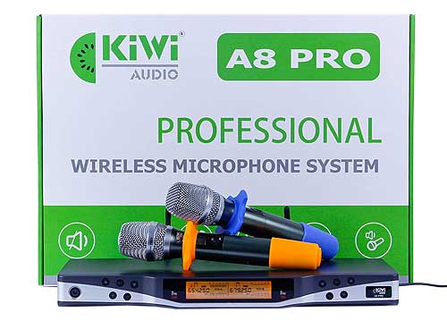 Micro không dây UHF Kiwi A8 Pro, thiết kế hiện đại đẹp mắt
