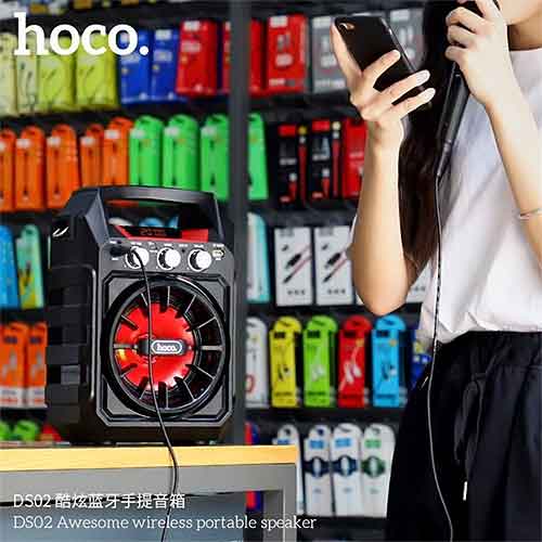 Loa Bluetooth HOCO DS02, kèm 1 micro có dây, công suất 15W