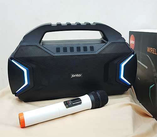 Loa bluetooth karaoke Jonter M100, kiểu xách tay - kèm micro