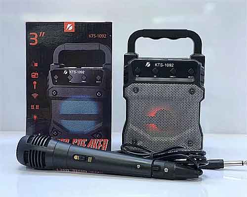 Loa bluetooth karaoke KTS-1092, kích thước nhỏ, kèm 1 mic