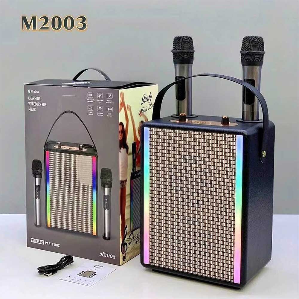 Loa bluetooth karaoke M2003, 2 micro UHF