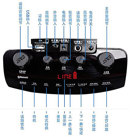 Loa bluetooth karaoke SAST SA-870S, kèm 1 mic không dây