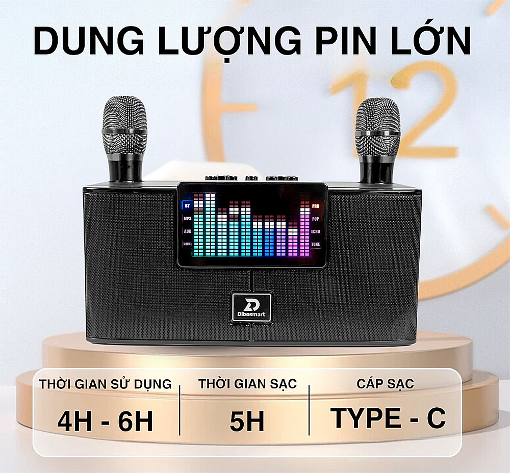 Loa bluetooth karaoke Su-Yosd YS-208, kèm 2 micro8