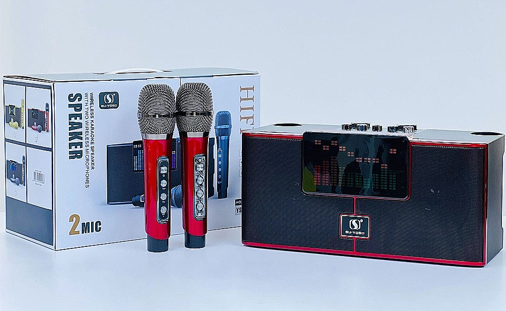 Loa bluetooth karaoke Su-Yosd YS-208, kèm 2 micro8