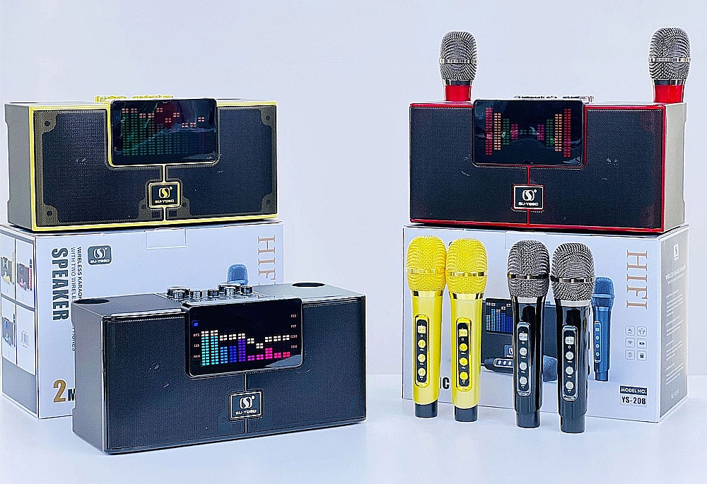 Loa bluetooth karaoke Su-Yosd YS-208, kèm 2 micro8
