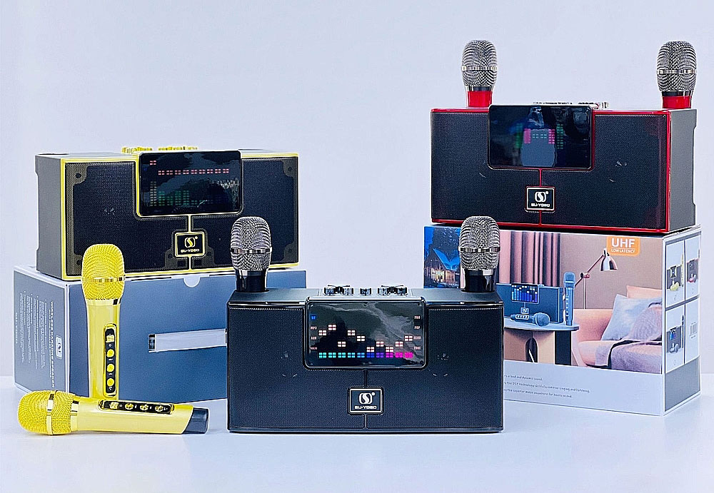 Loa bluetooth karaoke Su-Yosd YS-208, kèm 2 micro8
