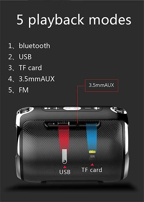 Loa Bluetooth S518, âm thanh stereo 3D