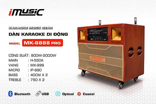 Loa điện iMusic MK-8888 PRO, thùng tủ tivi, PMPO 2000W