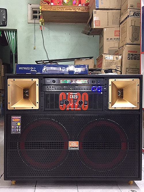 Loa điện T6500, loa karaoke công suất lớn, 2 bass 4 tấc