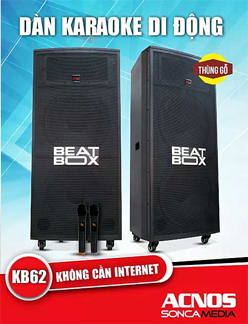 Loa karaoke Acnos - loa Beatbox KB62 thùng gỗ