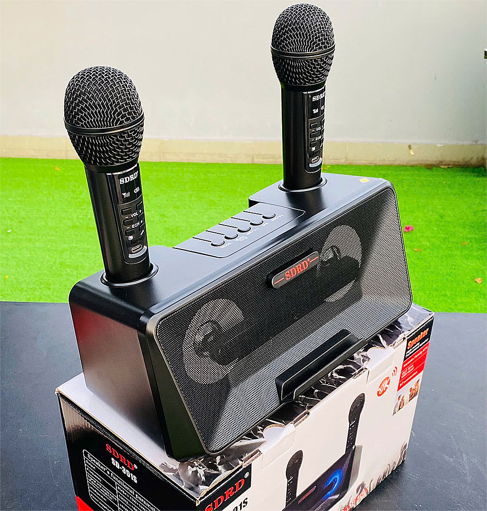 Loa karaoke bluetooth SDRD SD-301S, 2 mic ko dây