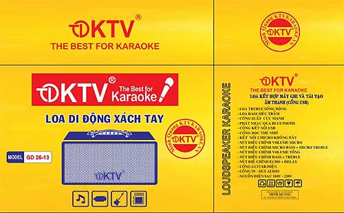 Loa karaoke KTV GD26-13, kèm theo 2 mic không dây