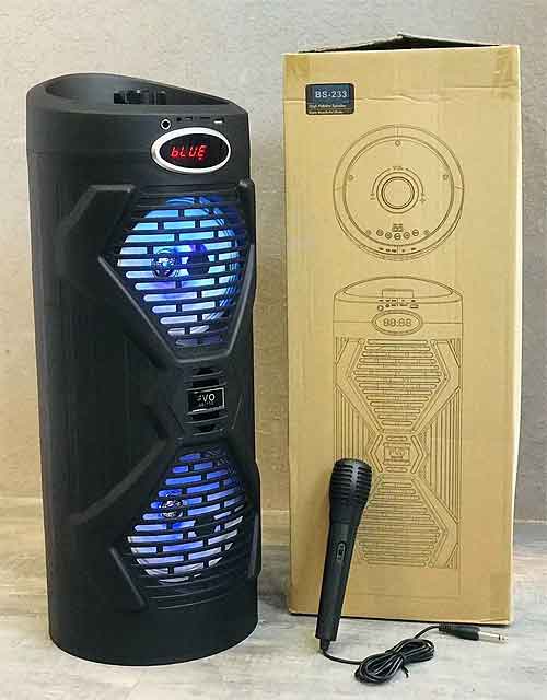 Loa karaoke mini FVO BS-233, kèm mic có dây, công suất 30W