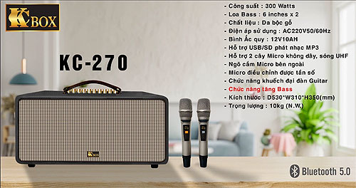 Loa karaoke mini KCBOX KC270, loa du lịch 3 đường tiếng