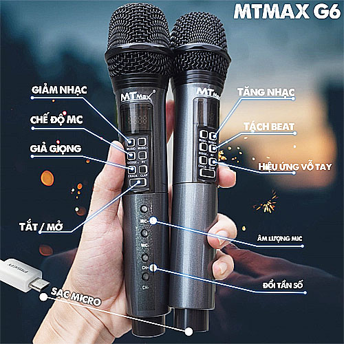 Loa karaoke mini MTMAX G6, có vang số DSP cho mic
