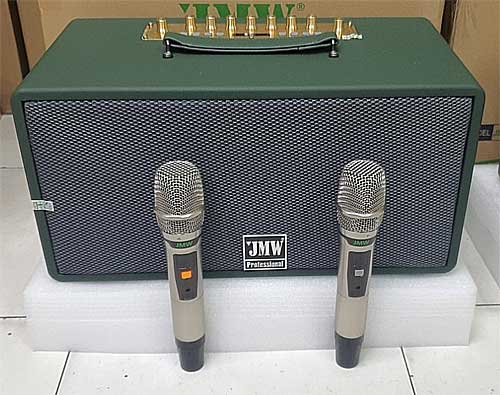 Loa karaoke xách tay JMW 216A, kèm 2 mic UHF