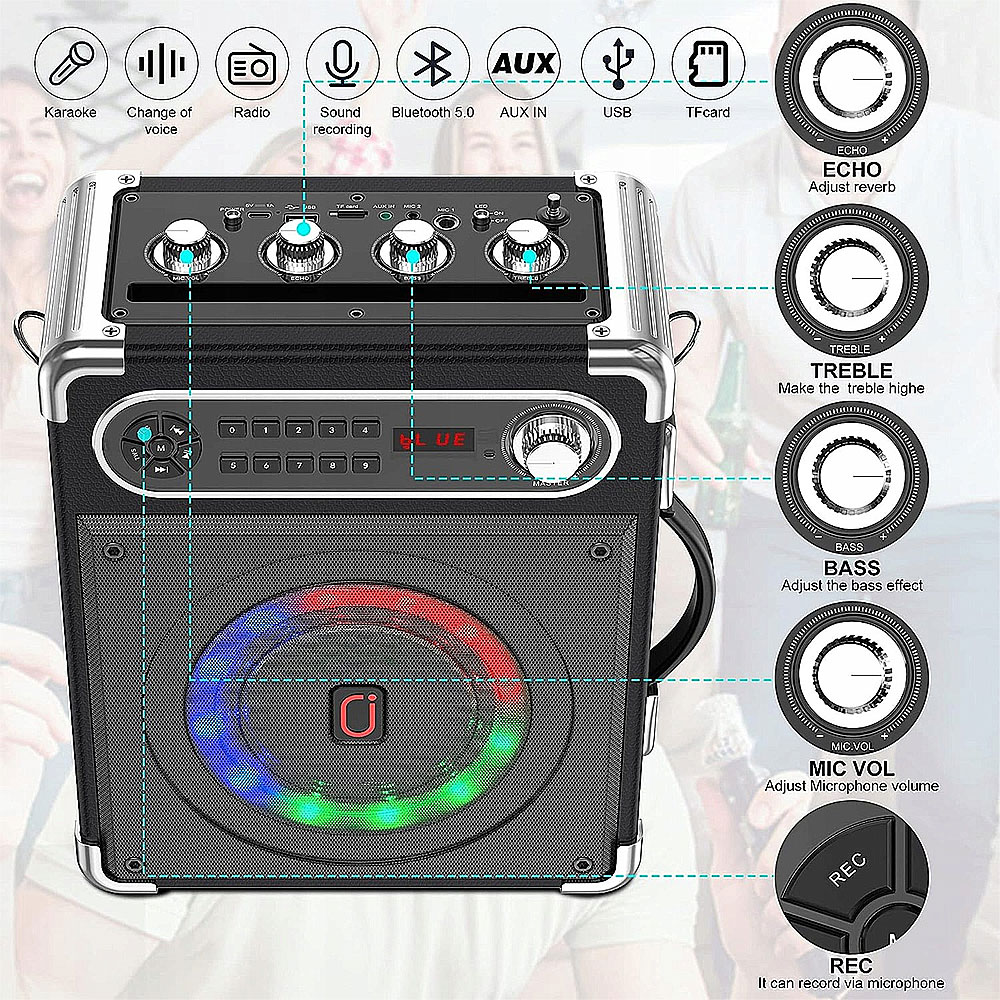 Loa karaoke xách tay JYX S55, 2 đường tiếng