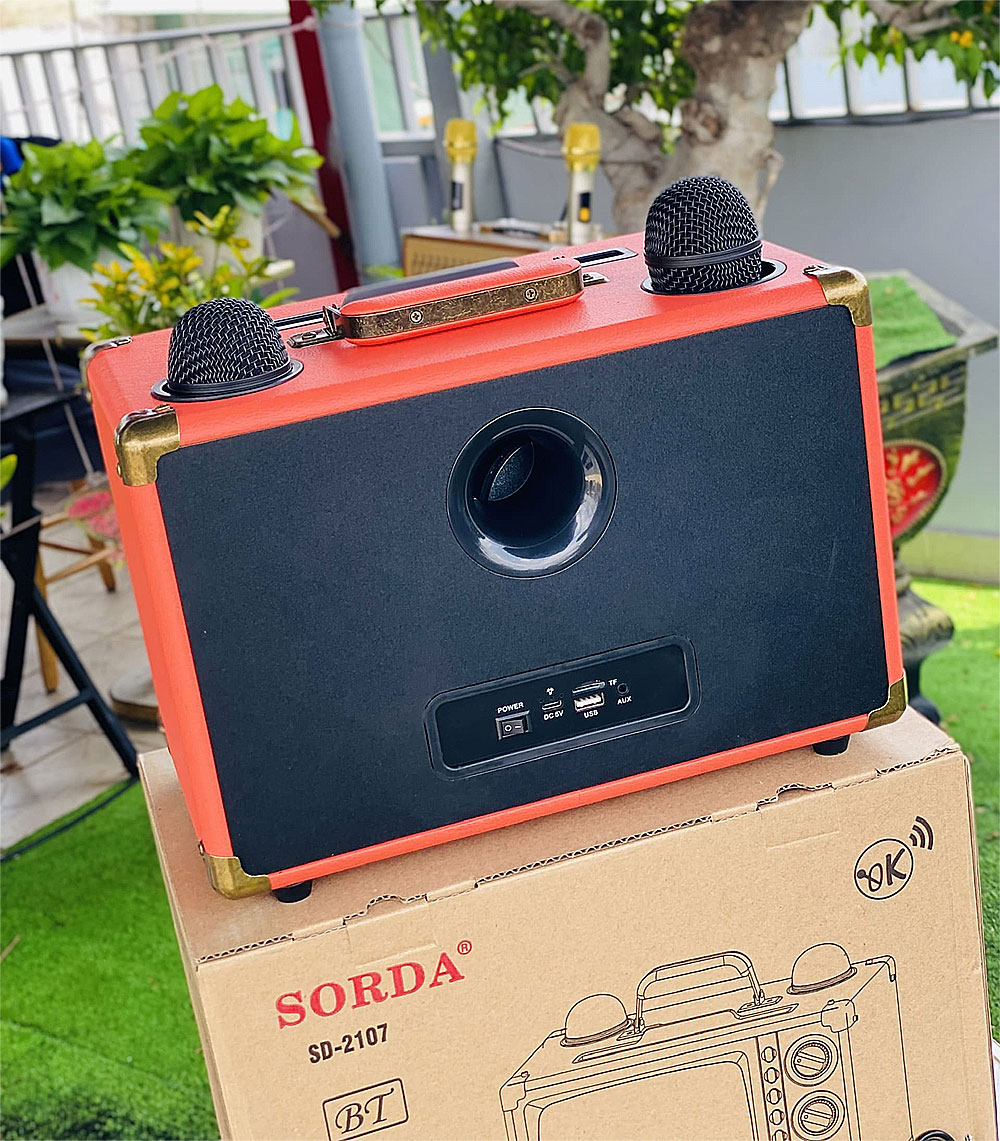 Loa karaoke xách tay Sorda SD-2107, kèm 2 micro