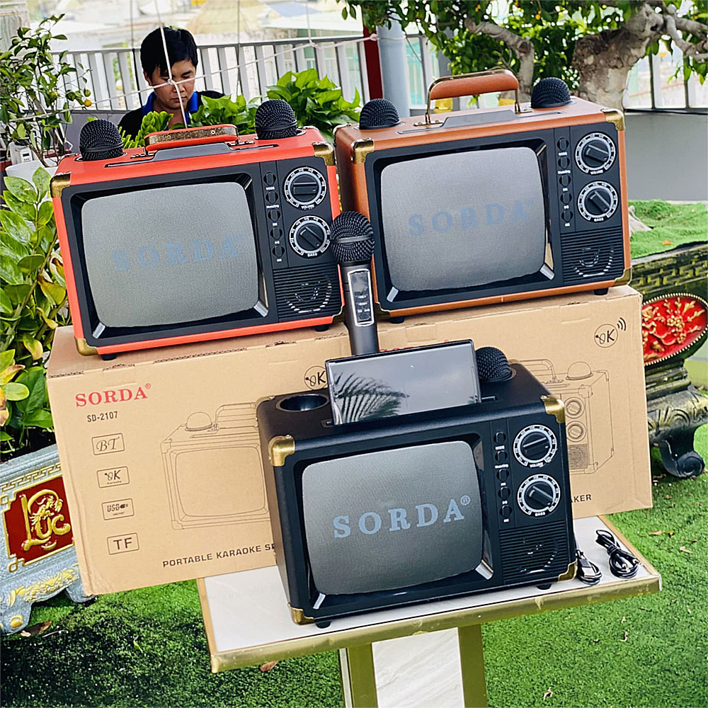 Loa karaoke xách tay Sorda SD-2107, kèm 2 micro