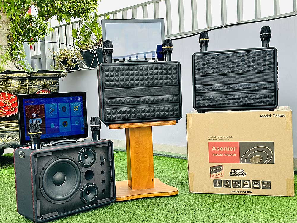 Loa karaoke xách tay T33Pro, màn hình 14 inch