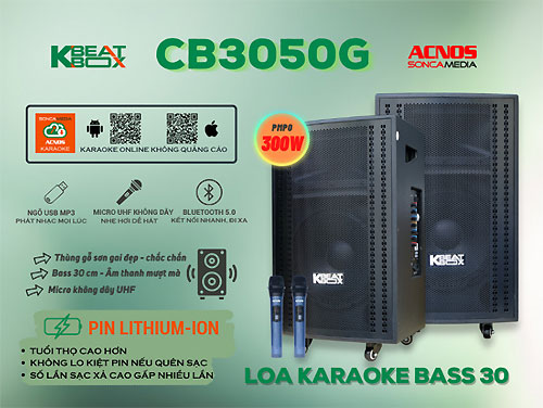 Loa kéo ACNOS CB3050G, loa hát karaoke giải trí giá mềm