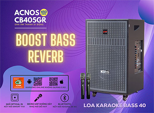 Loa kéo ACNOS CB405GR, loa hát karaoke chuyên dụng
