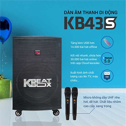 Loa kéo ACNOS KB43S, loa karaoke 2 đường tiếng, PMPO 600W