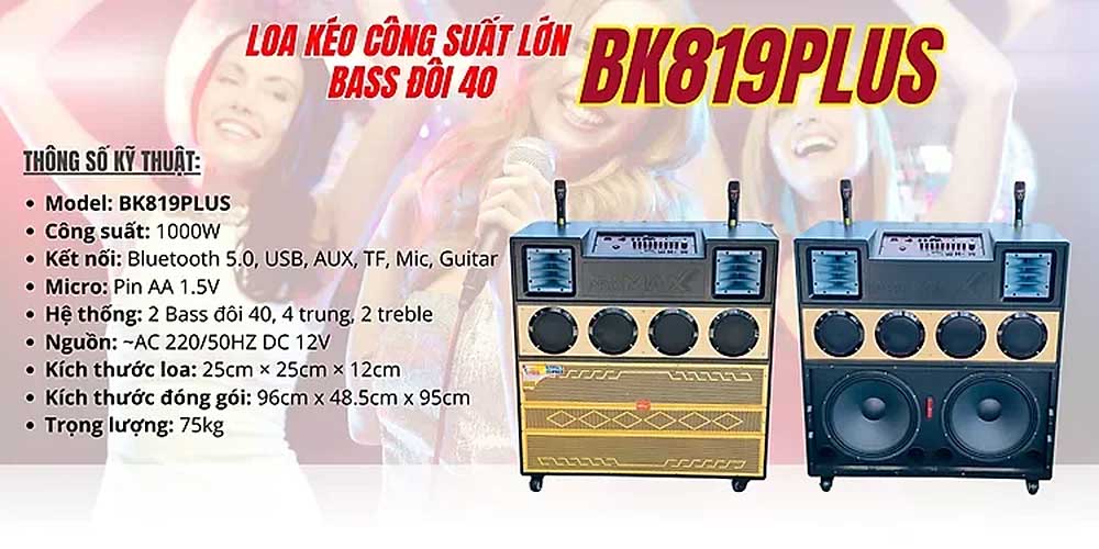 Loa kéo BK819 Plus, 8 đơn vị loa