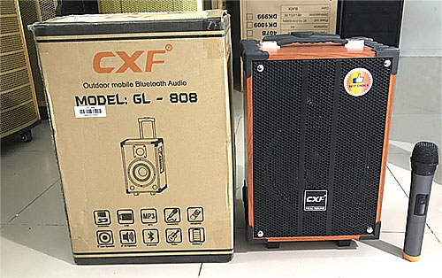 Loa kéo CXF GL-808, loa karaoke vỏ gỗ 2.5 tấc, max đỉnh 100W