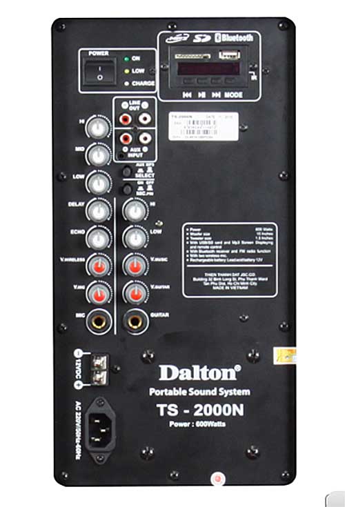 Loa kéo Dalton TS-2000N, loa di động cao cấp, max đỉnh 600W