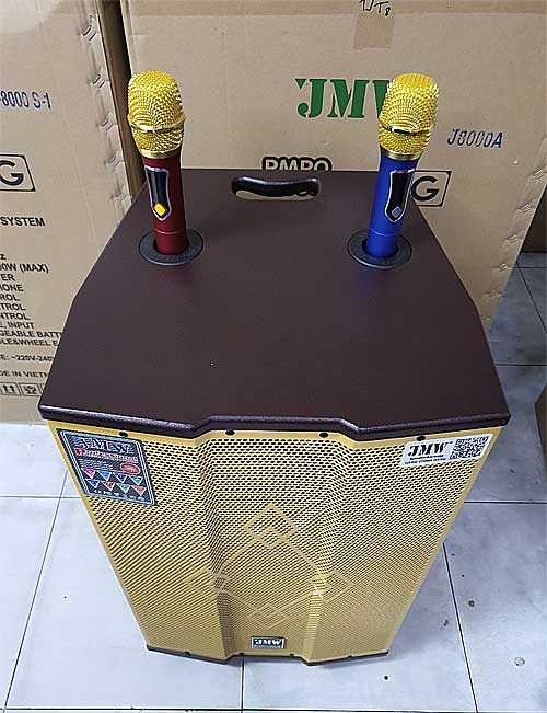 Loa kéo di động JMW 15C, loa karaoke 3 đường tiếng mới 2022
