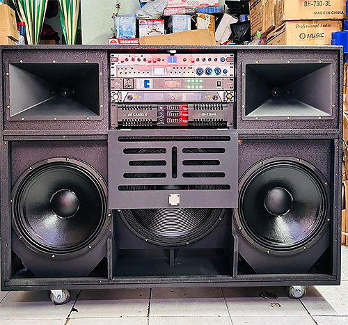 Loa kéo điện KP-105A, 2 bass và 1 sub 5 tấc