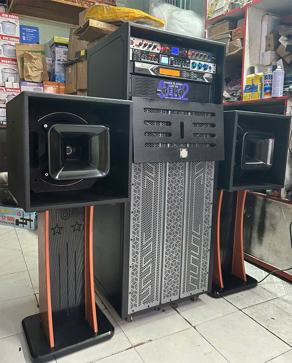 Loa kéo điện KP-30525, kèm 2 loa Full 30