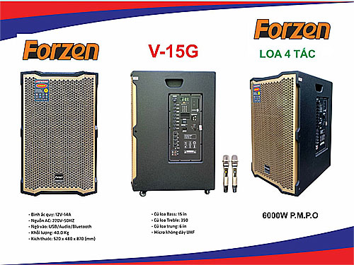Loa kéo Forzen V-15G, loa hát karaoke giải trí chất lượng cao