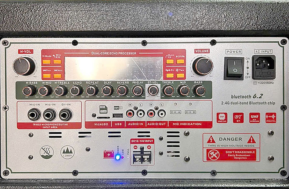 Loa kéo hát karaoke KP-22525, 3 đường tiếng