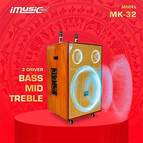 Loa kéo IMUSIC MK-32, loa karaoke 3 đường tiếng, bass 5 tấc
