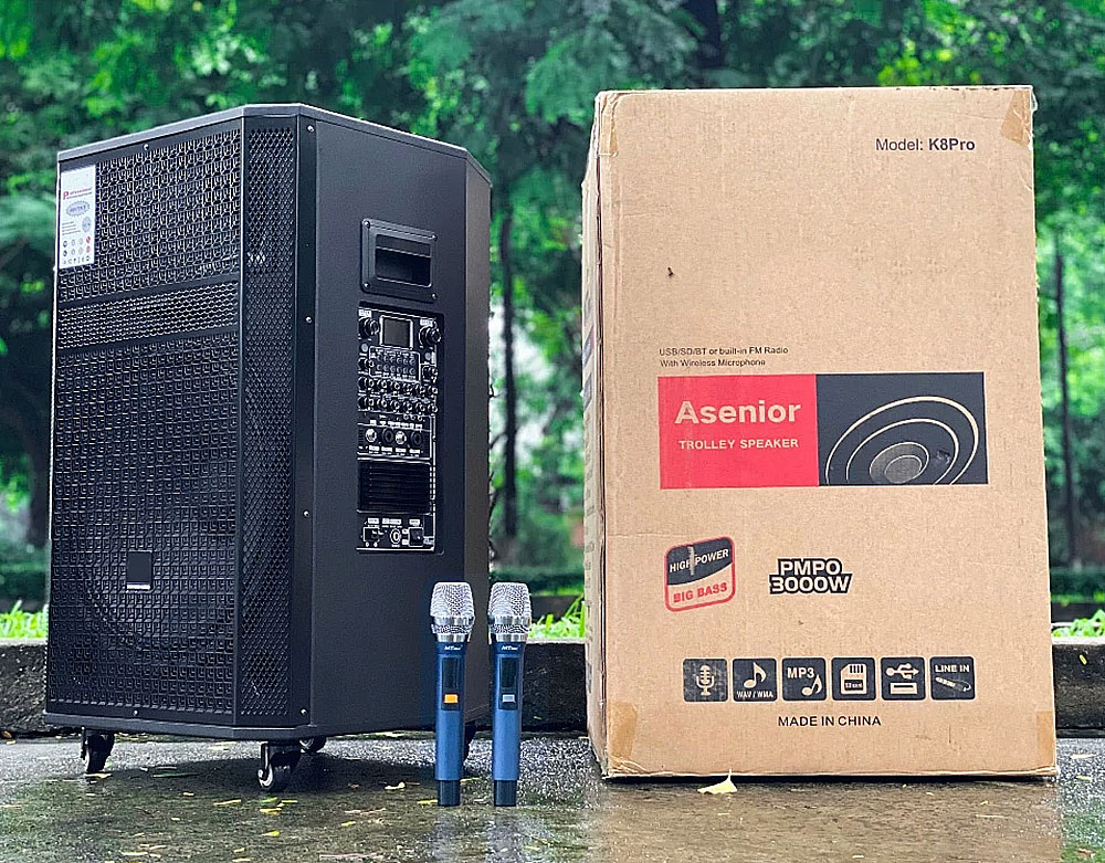 Loa kéo karaoke K8Pro, karaoke 3 đường tiếng