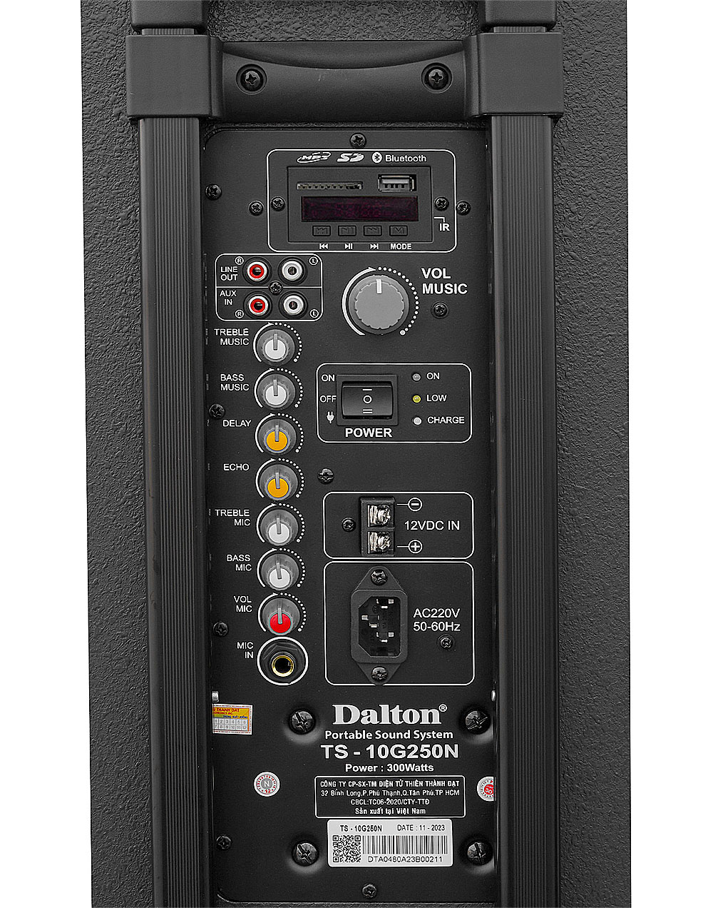 Loa kẹo kéo Dalton TS-10G250N, Loa 2 đường tiếng