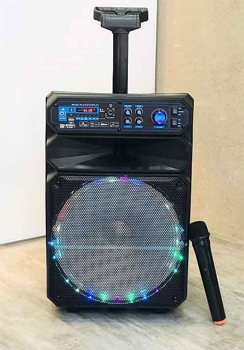 Loa kéo KImiso QS-1208, loa karaoke vỏ nhựa, bass 3 tấc