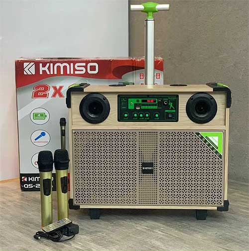 Loa kéo Kimiso QS-229A. kèm theo 2 mic không dây