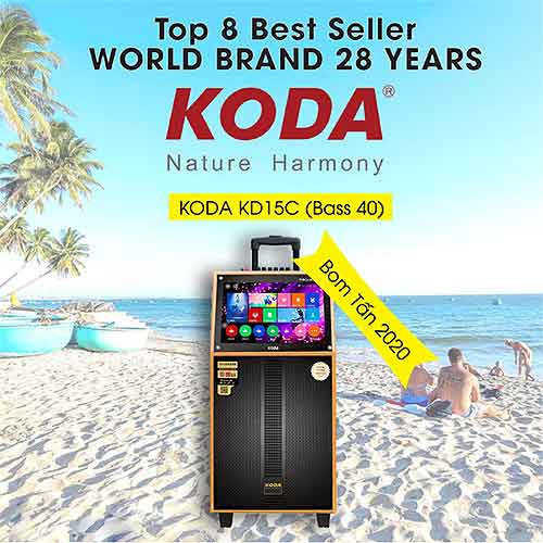 Loa kéo Koda KD-15C, loa có màn hình cảm ứng, max 600W